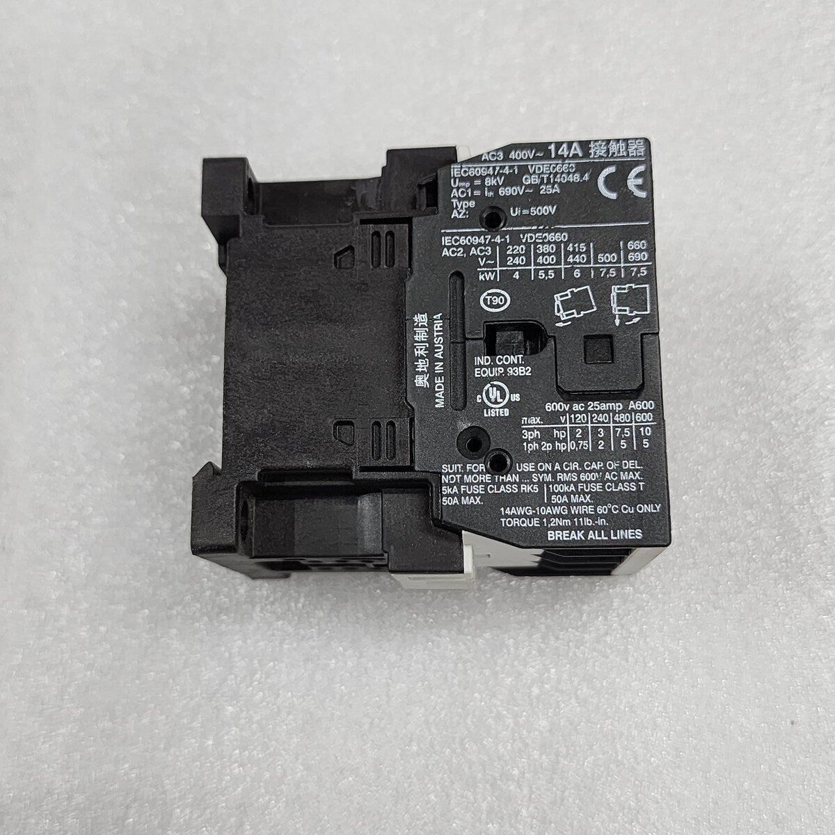 BENEDICT & JAGER K3-14ND10 110 MAGNETIC CONTACTOR 14A 110-120V - ARE Marine