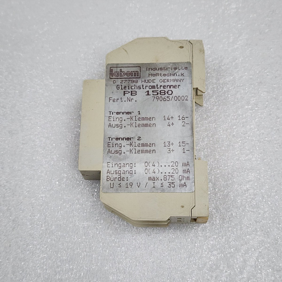 LABOM PB 1580 DC-ISOLATOR 79065/0002 GLEICHSTROMTRENNER - ARE Marine