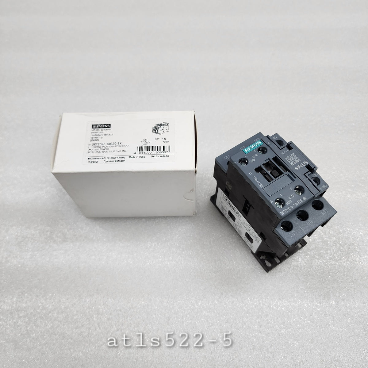 SIEMENS 3RT2026-1AG20-8K CONTACTOR RELAY 110V - ARE Marine