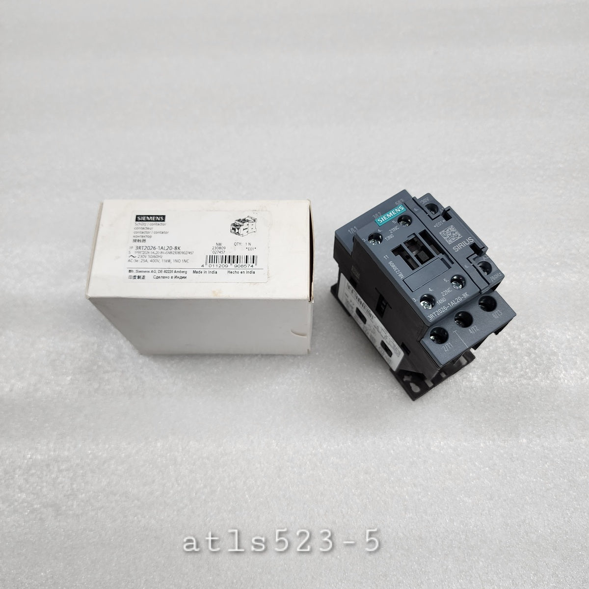 SIEMENS 3RT2026-1AL20-8K POWER CONTACTOR 230V - ARE Marine