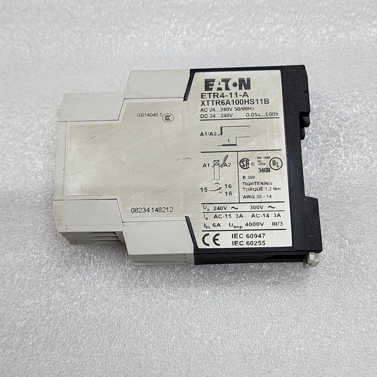 EATON ETR4-11-A ELECTRONIC TIMING RELAY XTTR6A100HS11B 24-240V AC/DC - ARE Marine