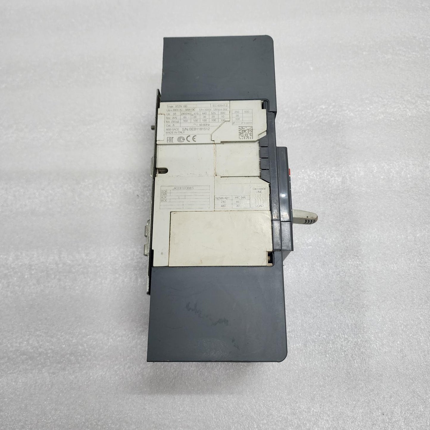 ABB TMAX XT2N 160 3-POLE CIRCUIT BREAKER BEB1181512