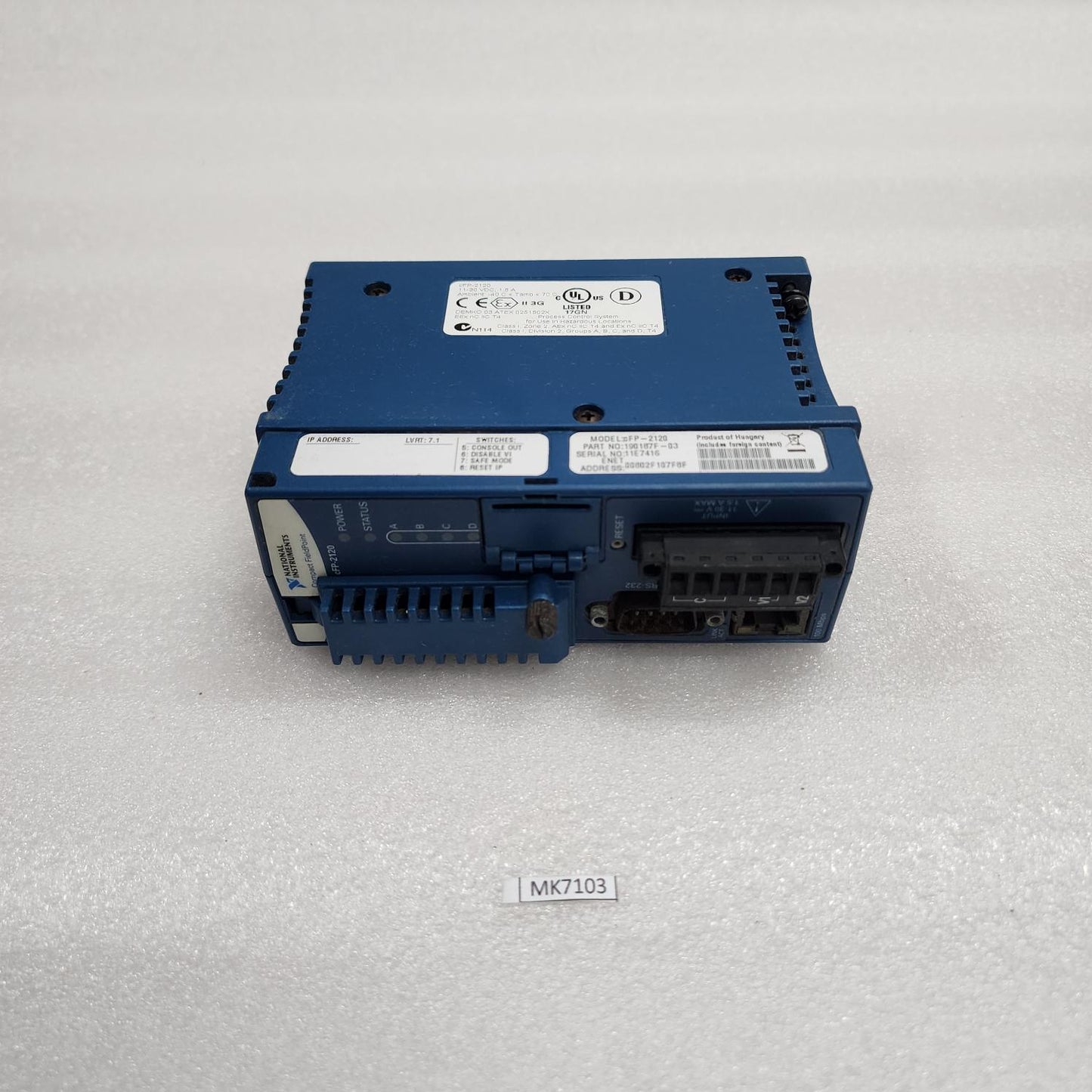 NATIONAL INSTRUMENTS CFP-2120 CONTROLLER FOR COMPACT FIELDPOINTT 190187F-03