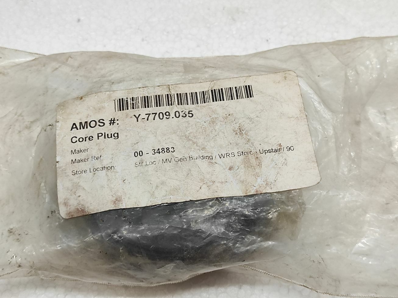 AMOS Y-7709.035 CORE PLUG 00-34883 SGQW1398703-1 00-34883