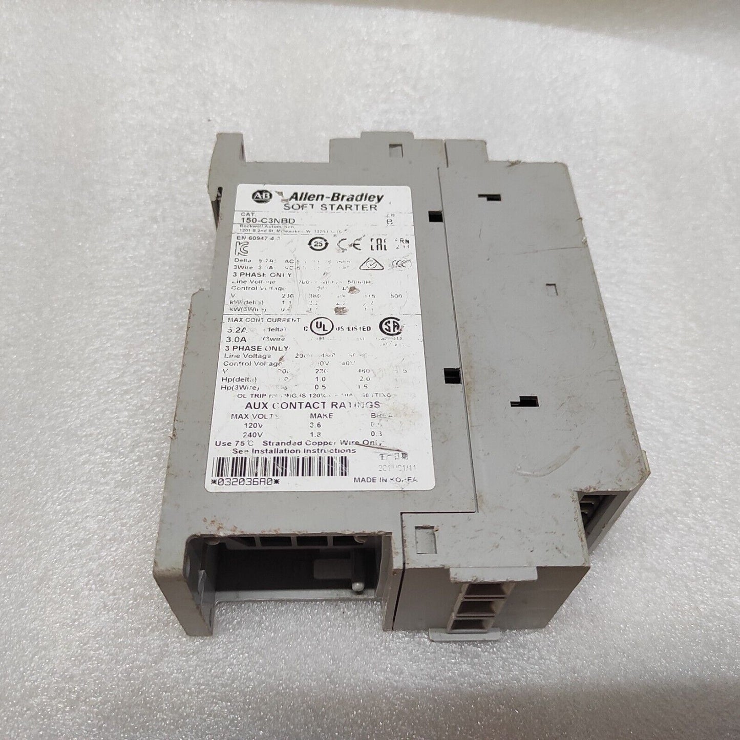 ALLEN BRADLEY SMC-3 SOFT STARTER 3A CAT 150-C3NBD  