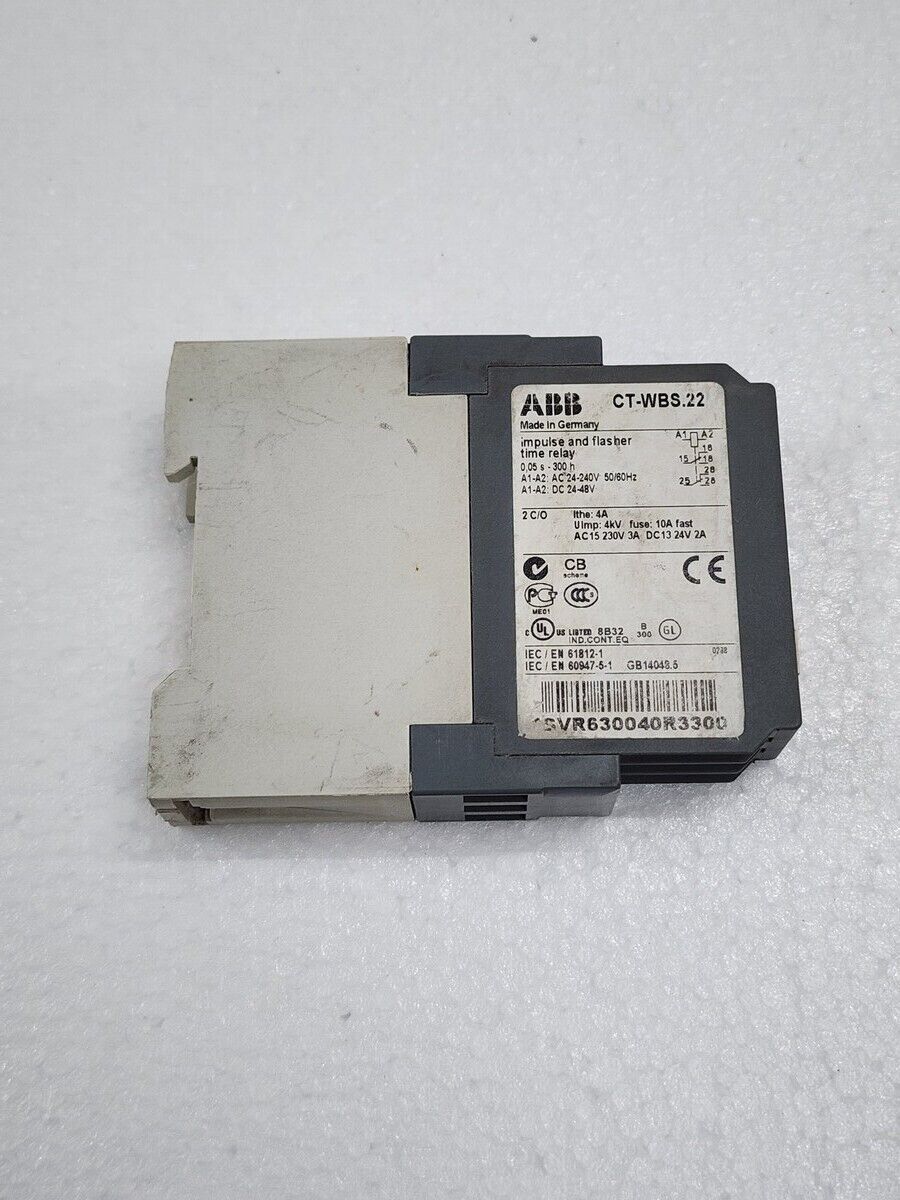 ABB CT-WBS.22 IMPULSE AND FLASHER TIME RELAY 1SVR630040R3300 24-240VAC / 24-48V