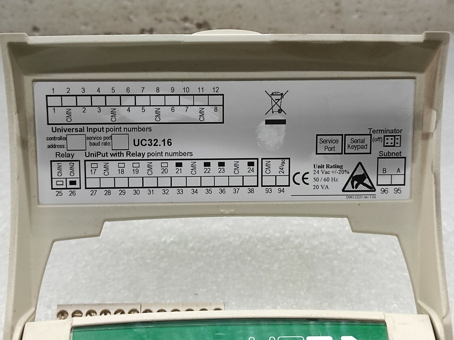 ABB CYLON UNITRON UC32 PROGRAMMABLE CONTROLLER UC32.16