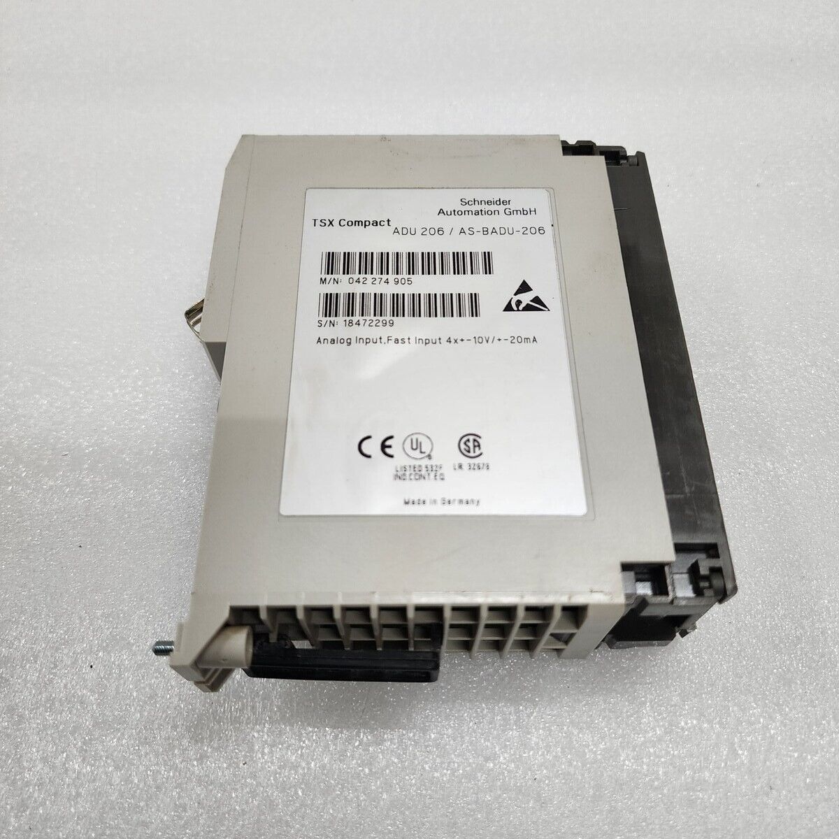 AEG SCHNEIDER TSX COMPACT ADU 206 ANALOG INPUT MODULE AS-BADU-206 MN 042 274 905