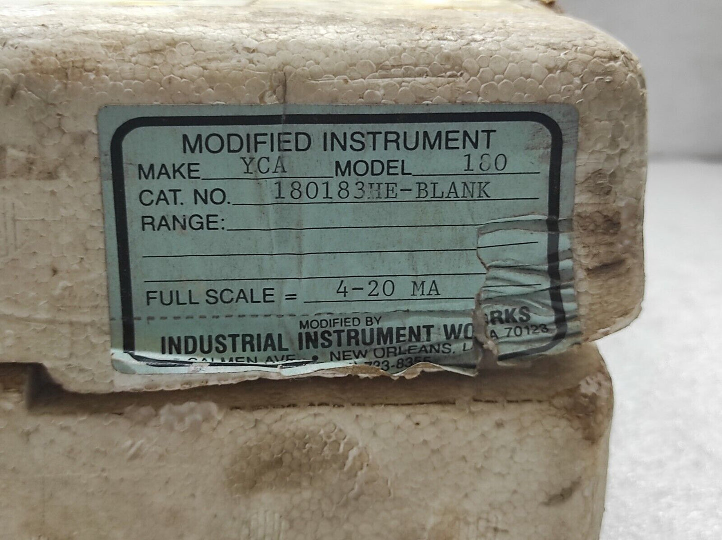 WESCHLER YCA 180 180183-HE BLANK METER