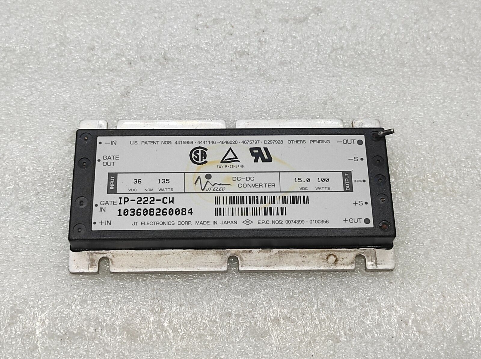 JT ELECTRONICS IP-222-CW DC-DC CONVERTER 103608260084