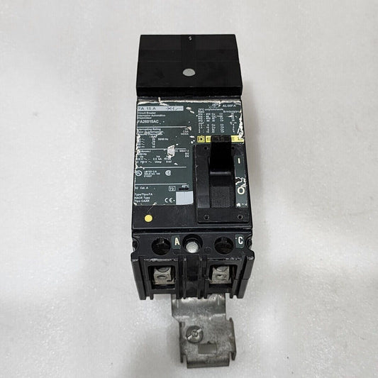 SQUARE D FA 15 A CIRCUIT BREAKER 15A FA26015AC FA/LA MOLDED CASE CIRCUIT BREAKER