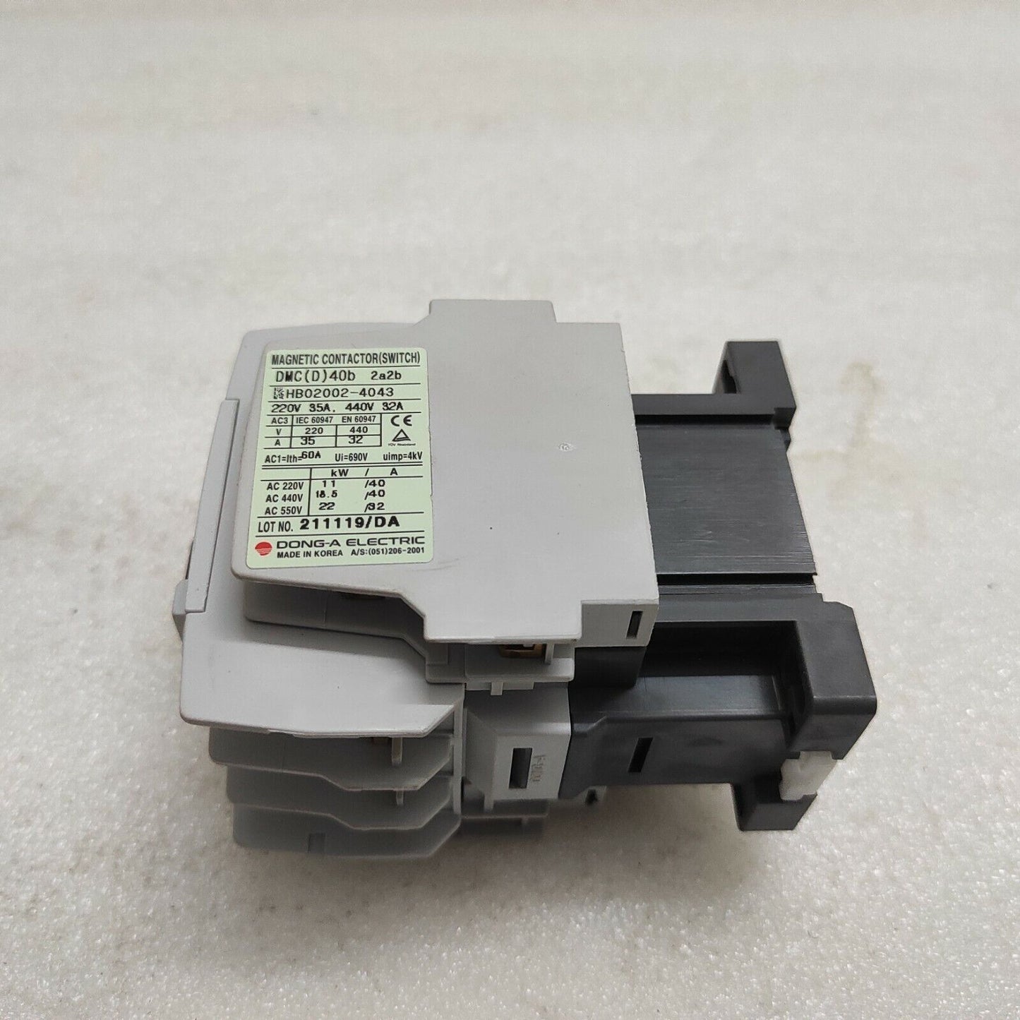 DONG-A ELECTRIC DMC-40B MAGNETIC CONTACTOR 380-400V/400-440V