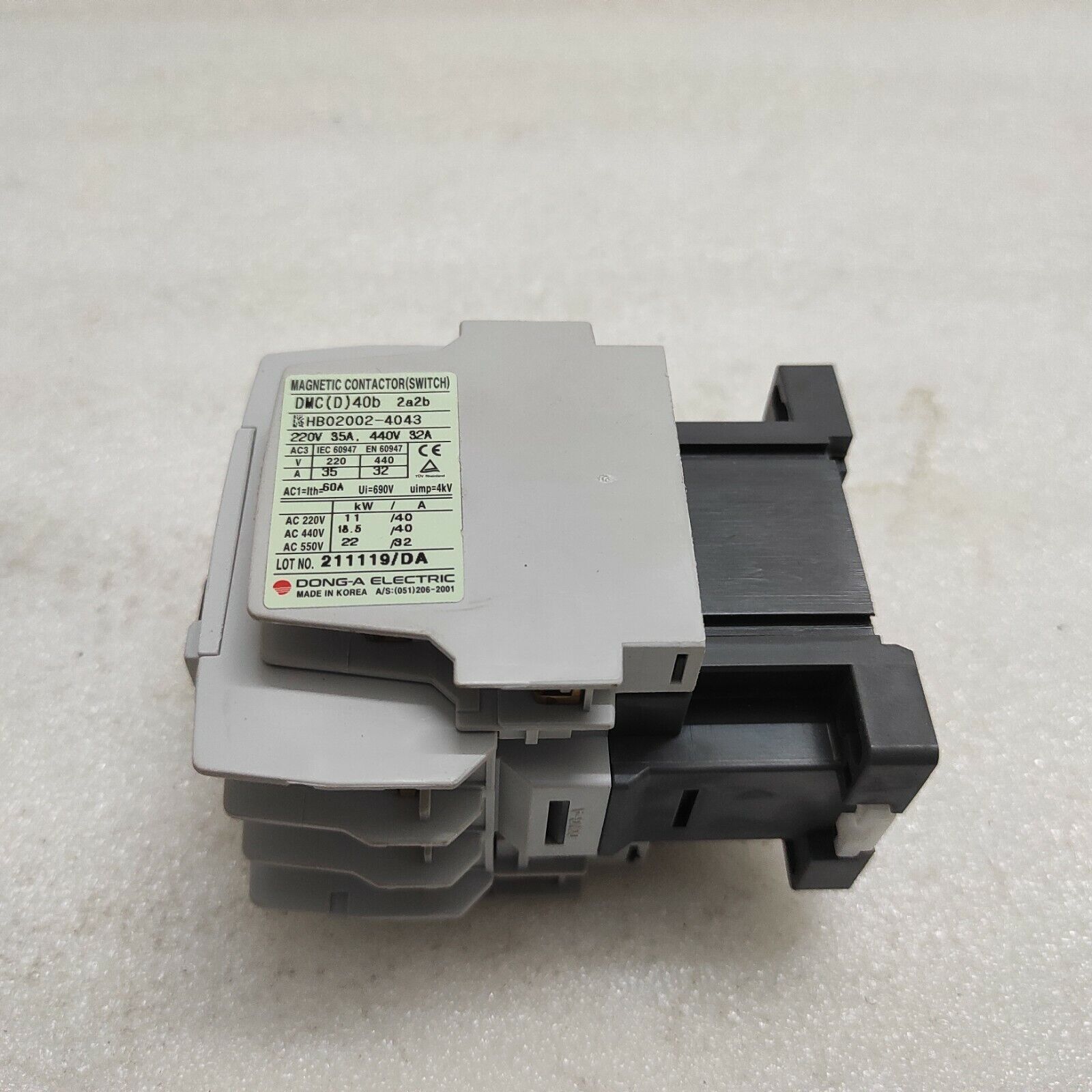 DONG-A ELECTRIC DMC-40B MAGNETIC CONTACTOR 380-400V/400-440V