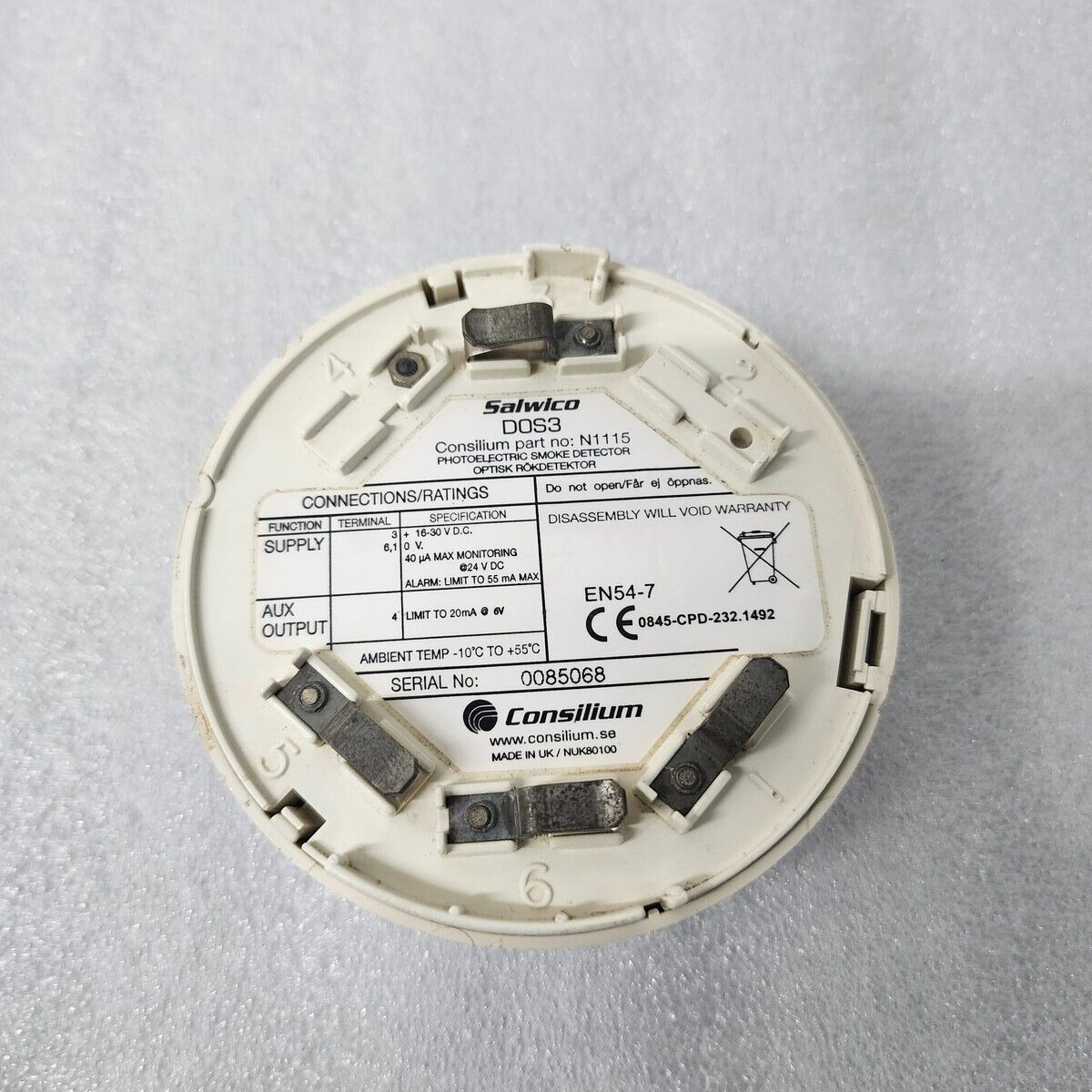 CONSILIUM DOS3 PHOTOELECTRIC SMOKE DETECTOR N1115