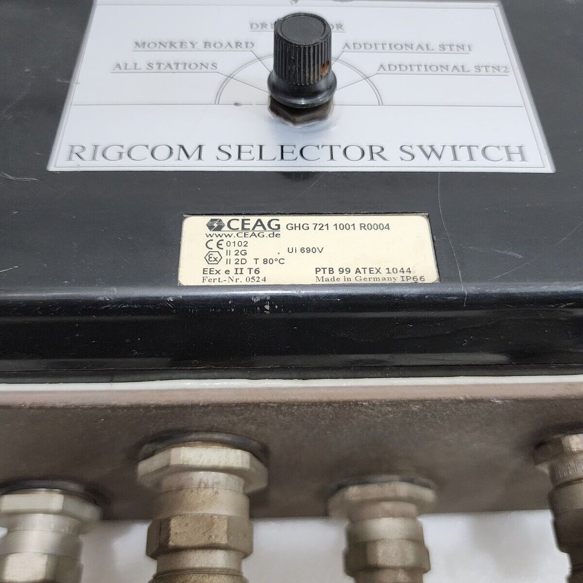 CEAG GHG 721 1001 R0004 RIGCOM SELECTOR SWITCH GHG7211001R0004