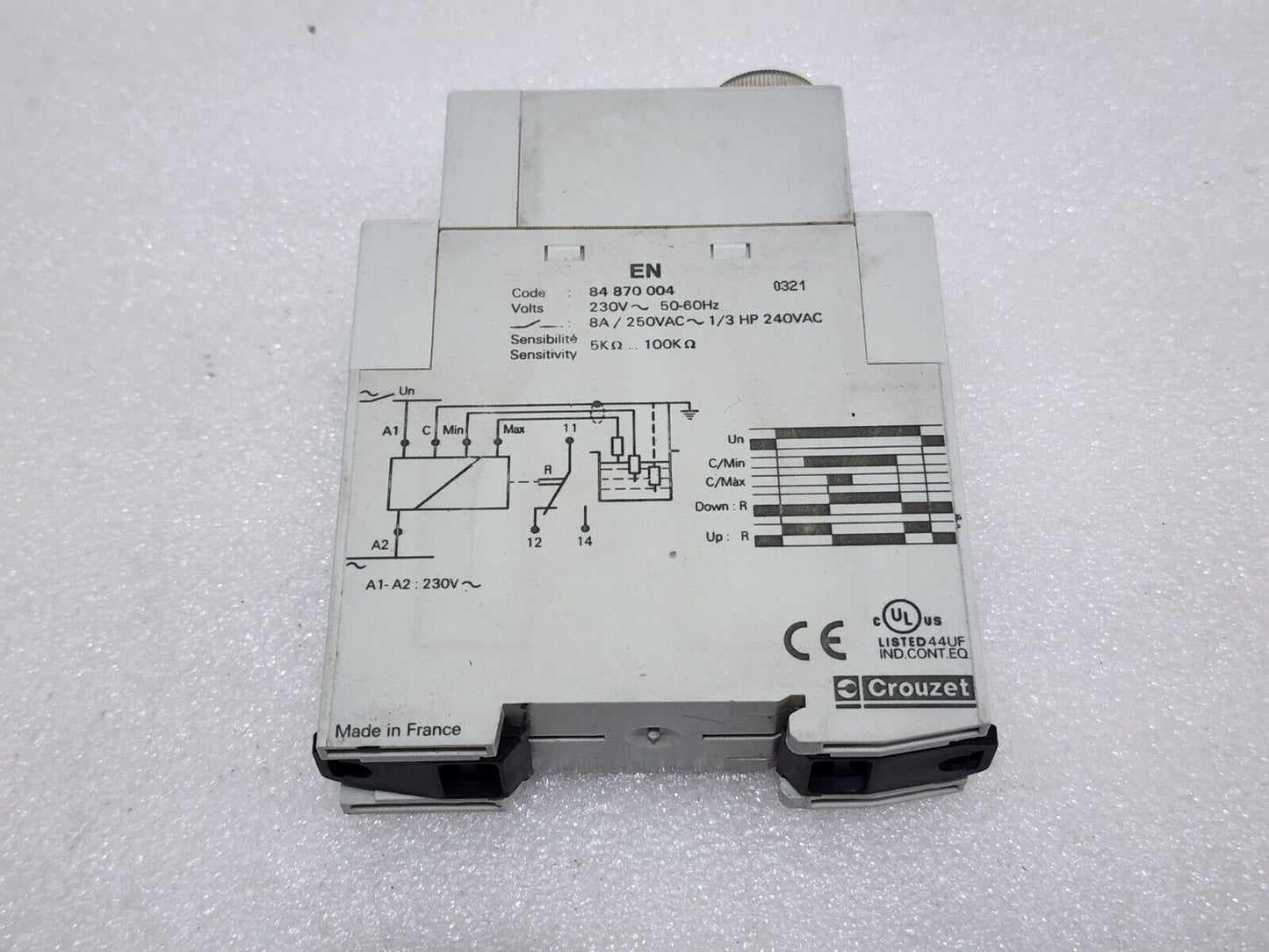 CROUZET 84870004 LIQUID LEVEL CONTROLLER 230VAC