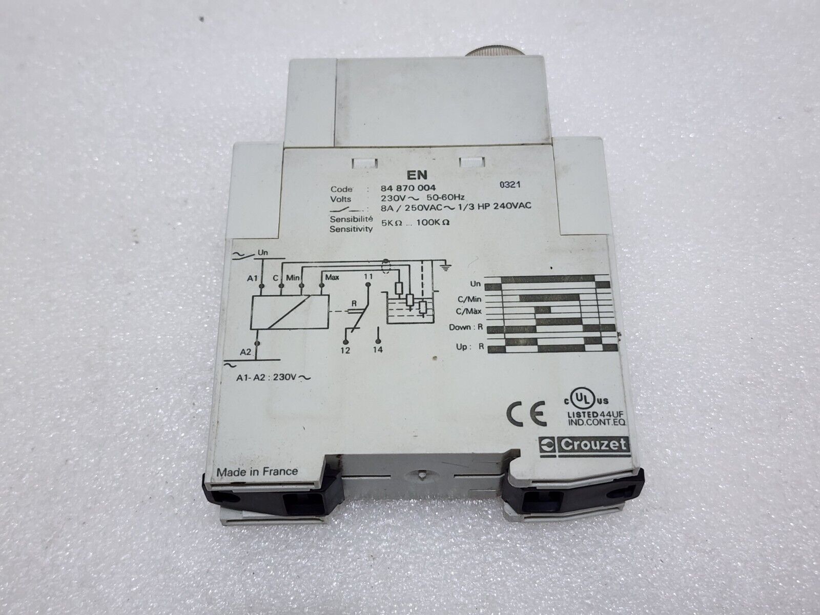CROUZET 84870004 LIQUID LEVEL CONTROLLER 230VAC