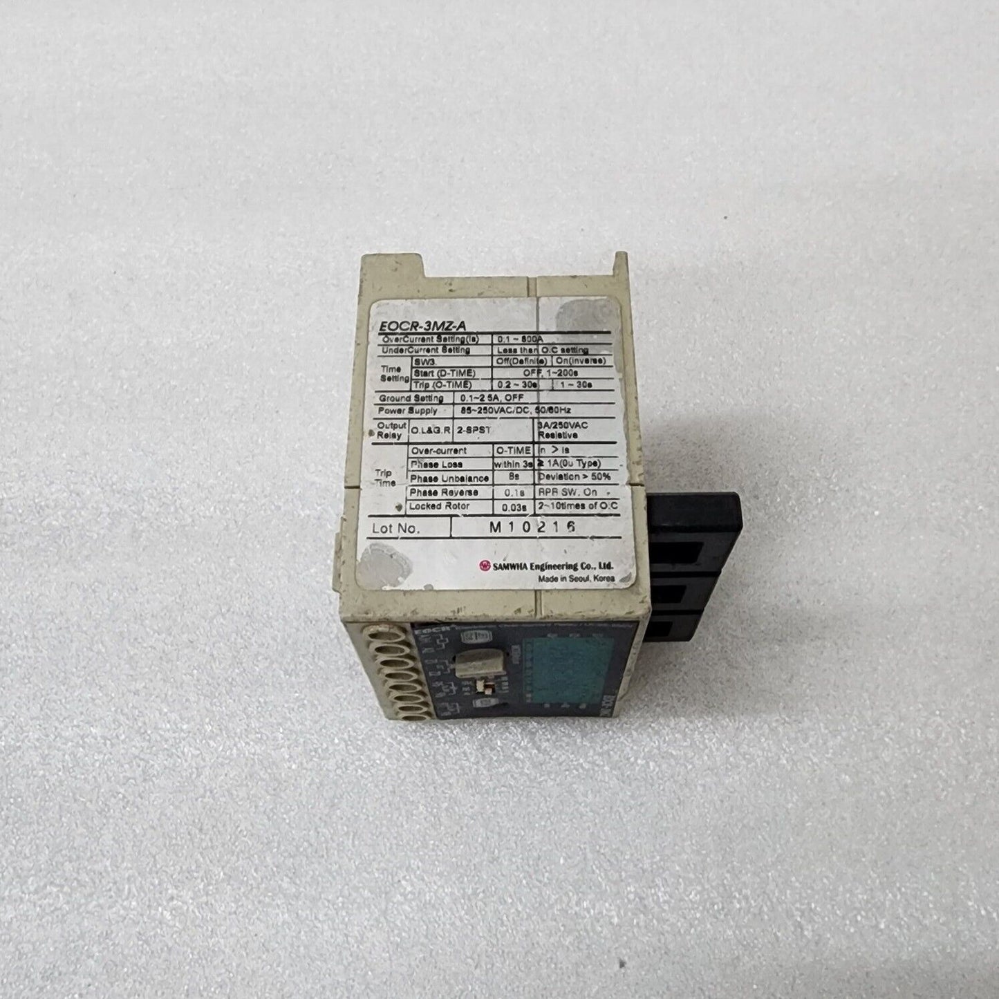 SAMWHA EOCR-3MZ-A ELECTRONIC OVERCURRENT RELAY 0.1-800A
