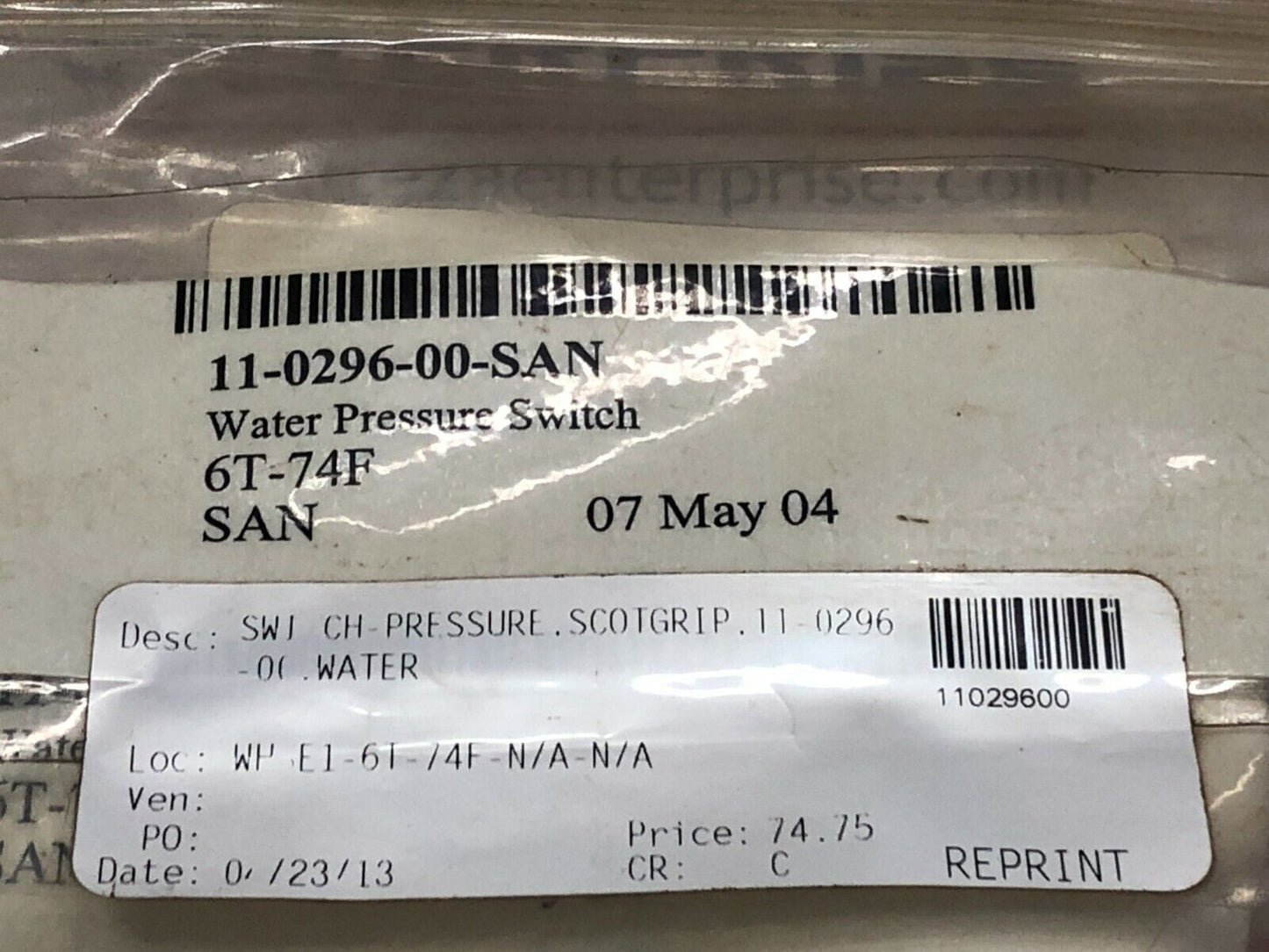 JOHNSON CONTROLS 11-0296-00 PRESSURE CONTROL P10BC-30