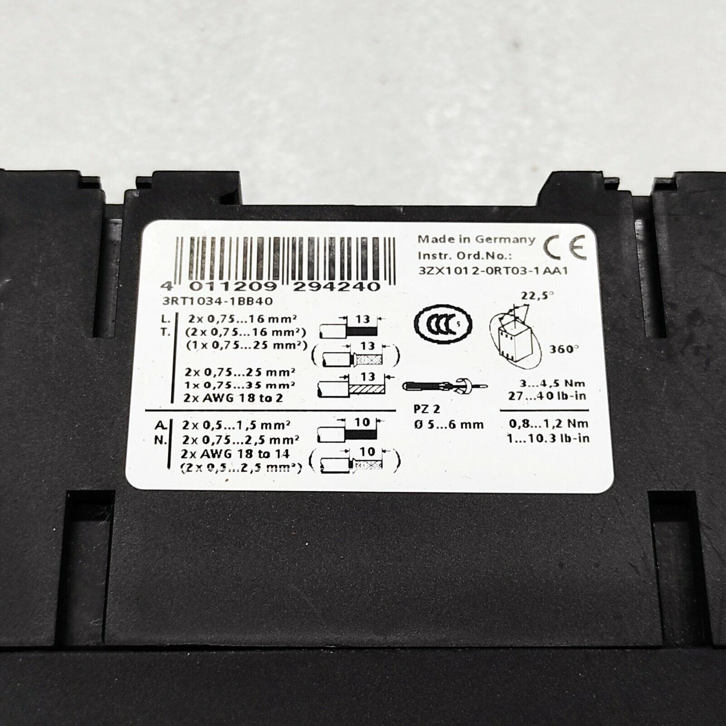 SIEMENS SRT1034-1B CONTACTOR 