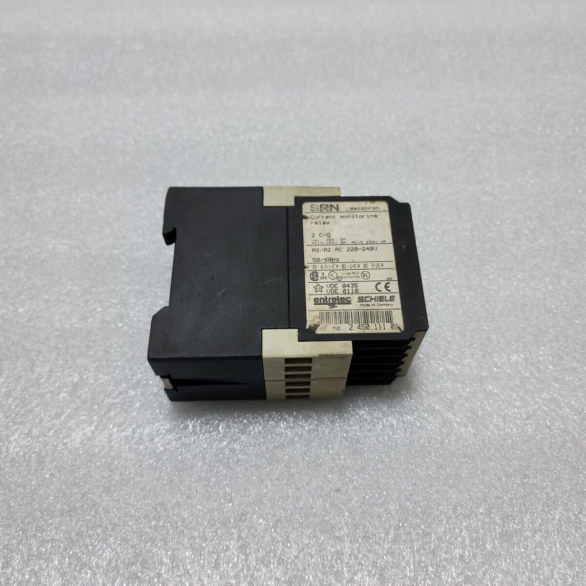 ENTRELEC SHIELE SRN CURRENT MONITORING RELAY 2.450.111.0 220-240V