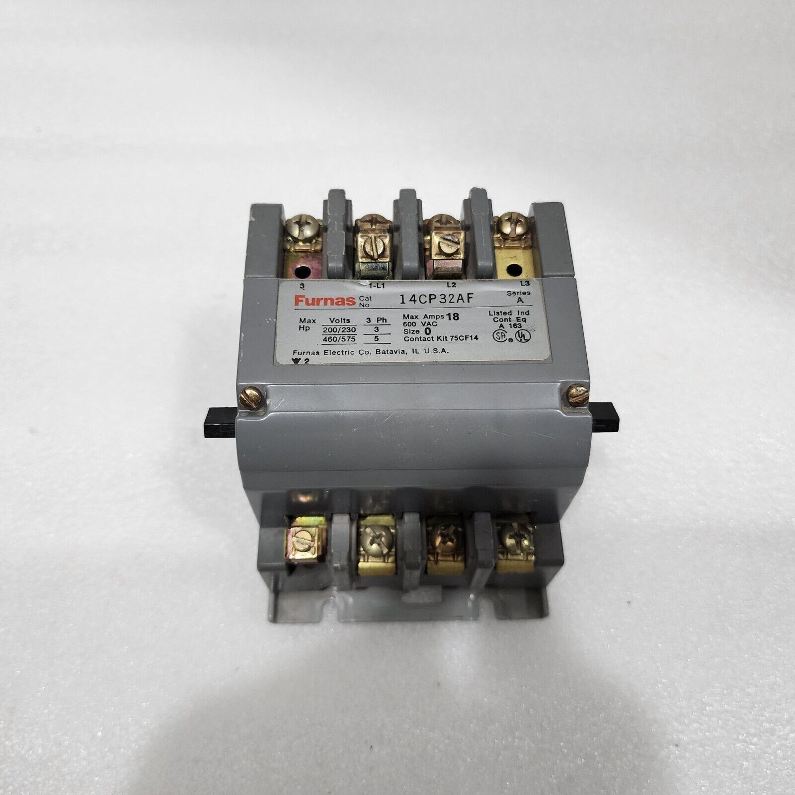 FURNAS 14CP32AF MOTOR STARTER 18A COIL VOLTAGE 110-120V