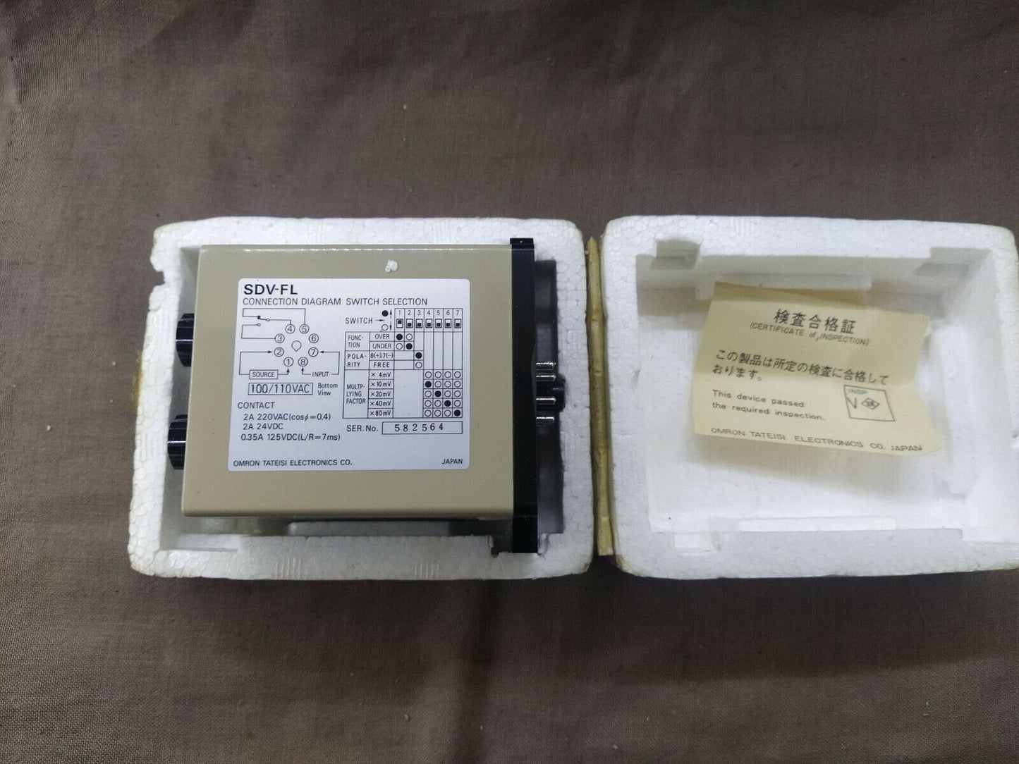 Omron SDV-FL6 Voltage Sensor 100-110V AC SDV-FL