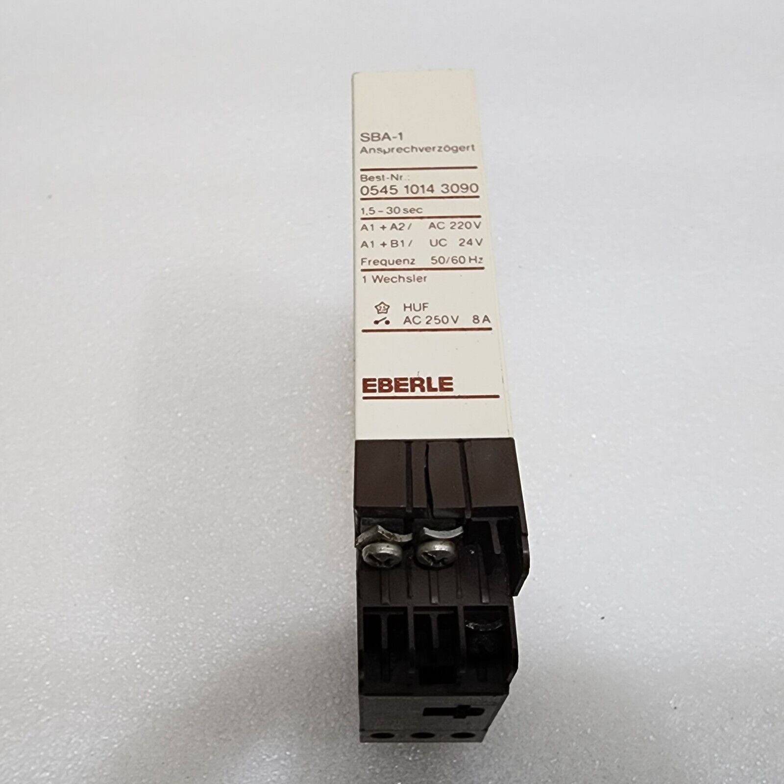 EBERLE SBA 1 TIMER RELAY 054510143090 220VAC/24VAC-DC 1.5-30SEC