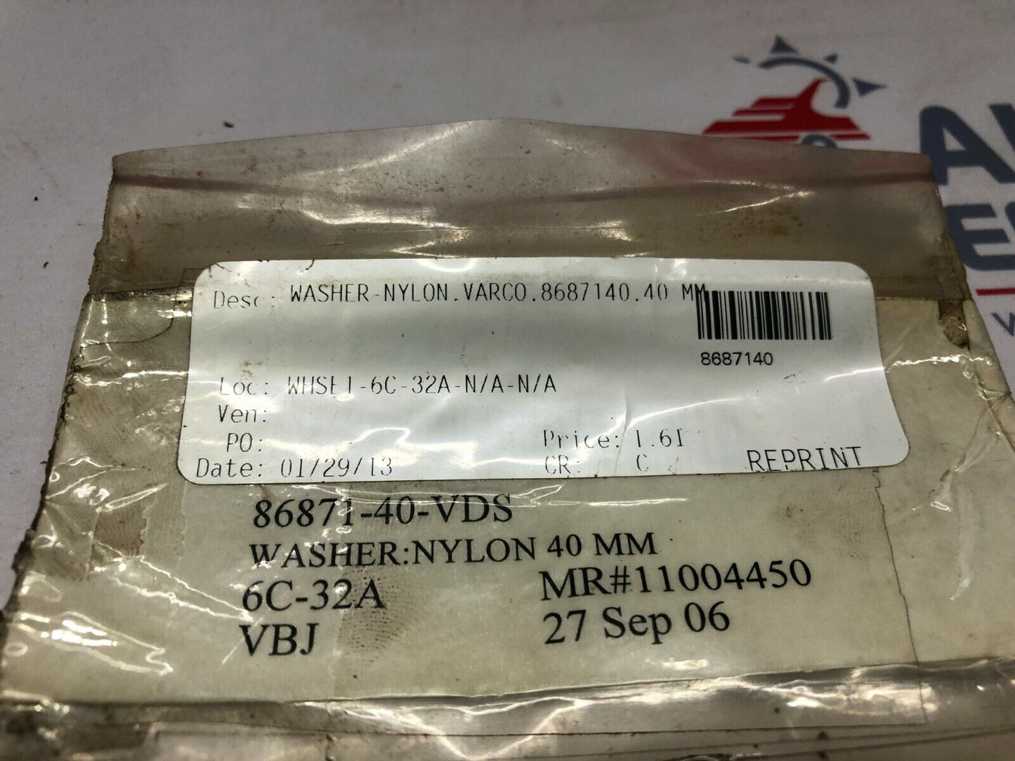 VARCO 8687140 NYLON WASHER 40MM LOT OF 10 UNIT