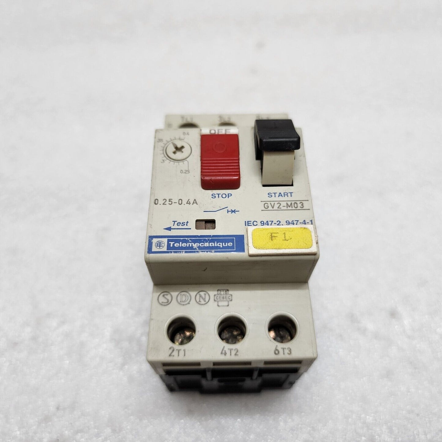 TELEMECANIQUE GV2-M03 CIRCUIT BREAKER MOTOR PROTECTION 0.25-0.4A LOT OF 30 UNIT