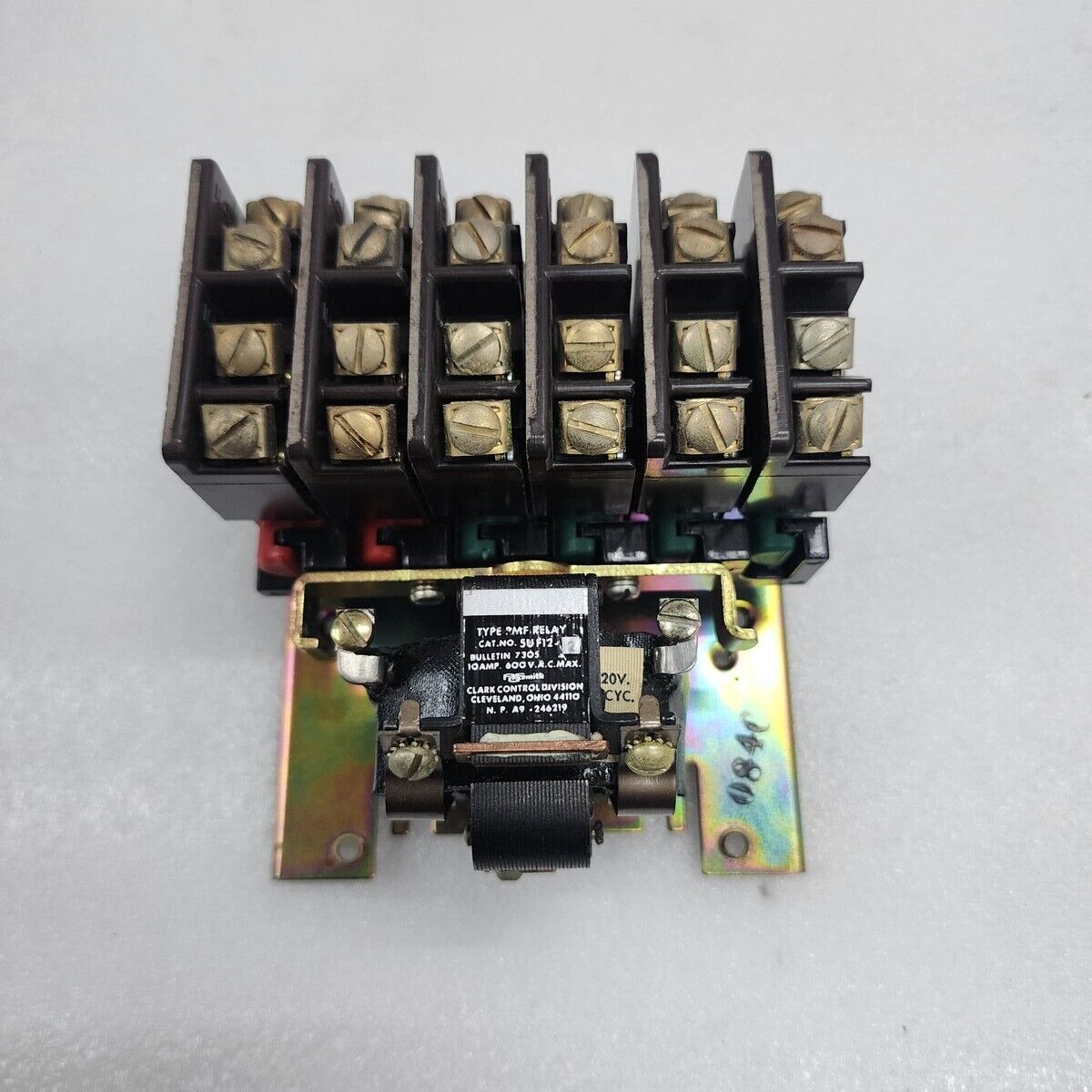 CLARK CONTROL DIVISION 5UF12-2-76 PMF A.C. RELAY BULLETIN 7305 10A 600VAC 5UF12-