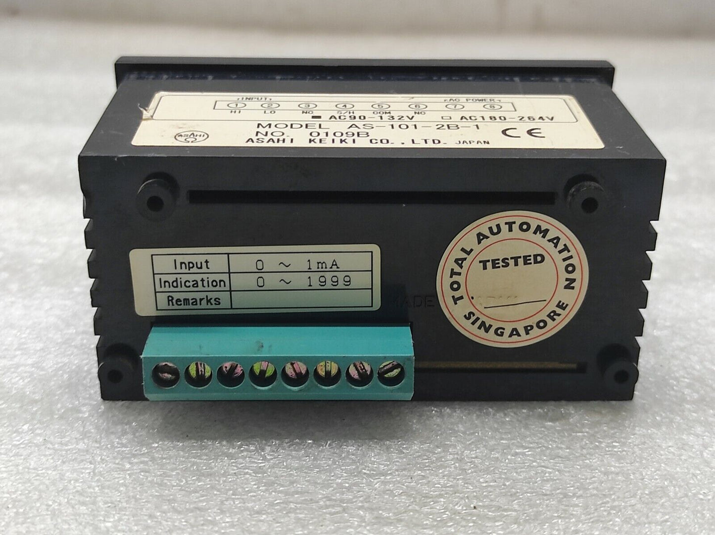 ASAHI KEIKI AS-101-2B-1 DIGITAL PANEL METER 90-132V AC