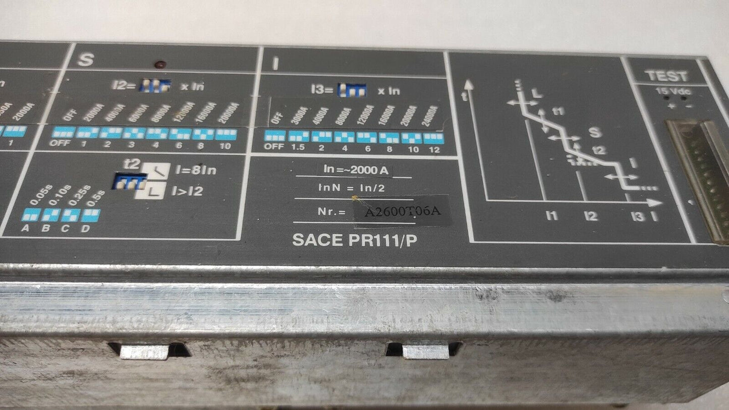 ABB SACE PR111/P 2000A OVERCURRENT RELEASE PROTECTION UNIT