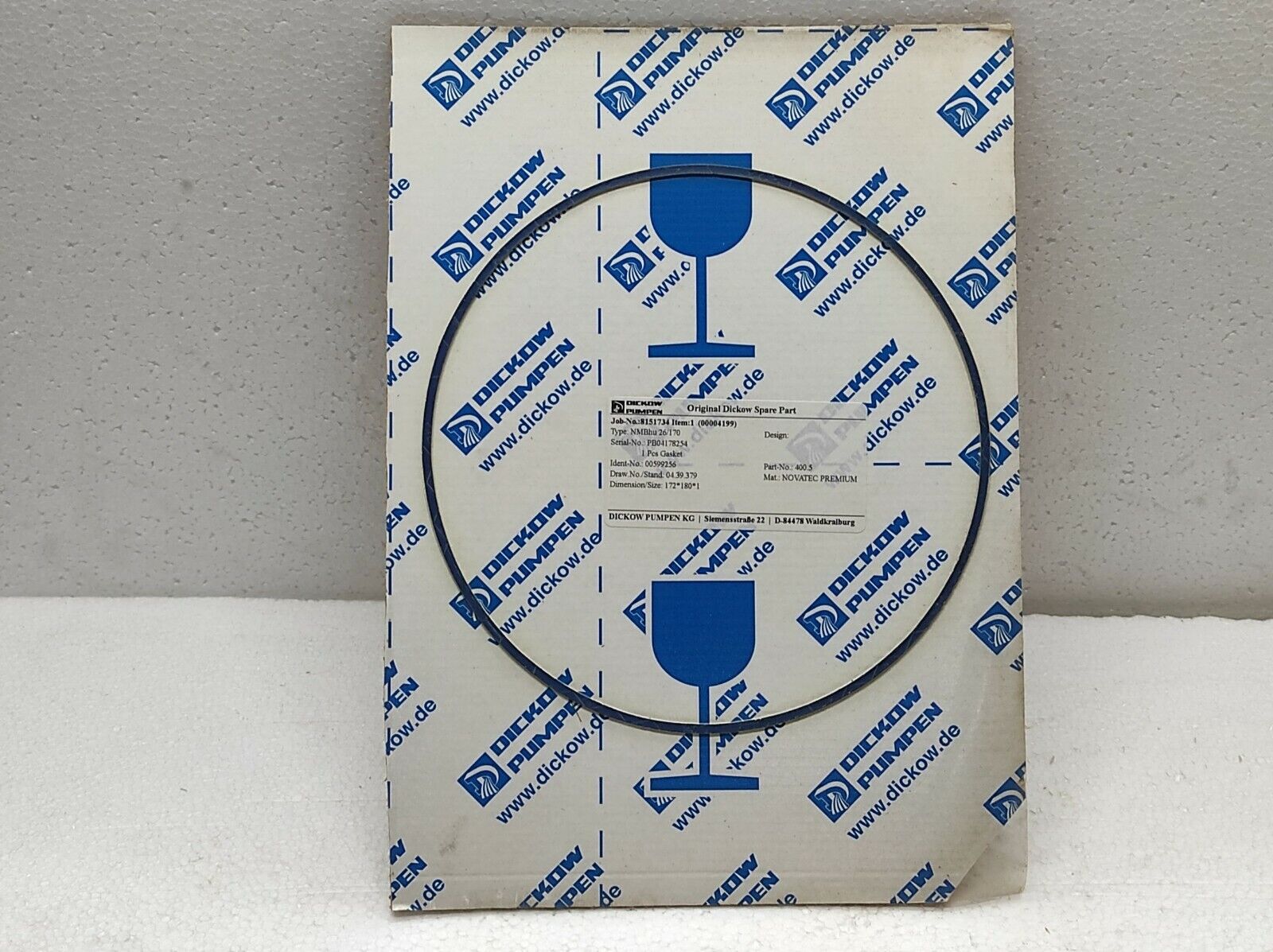 Dickow Pumpen NMBHU 26/170 Gasket 00599256 400.5