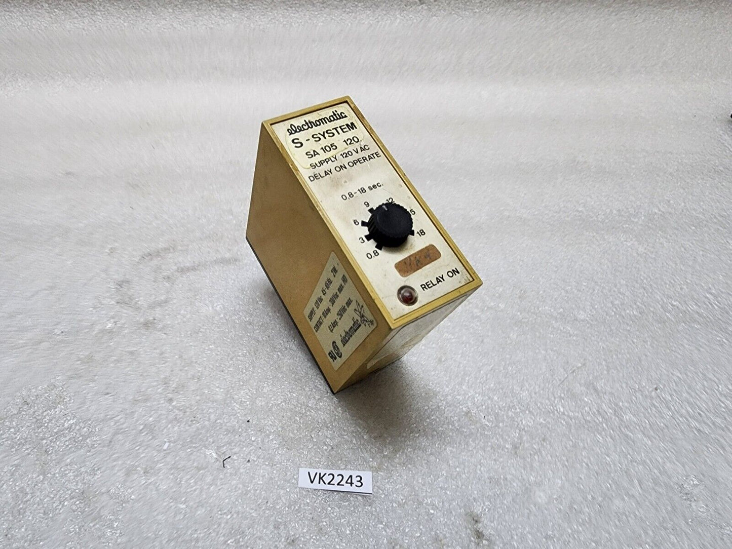 ELECTROMATIC S-SYSTEM SA105120 DELAY ON OPERATE 120VAC