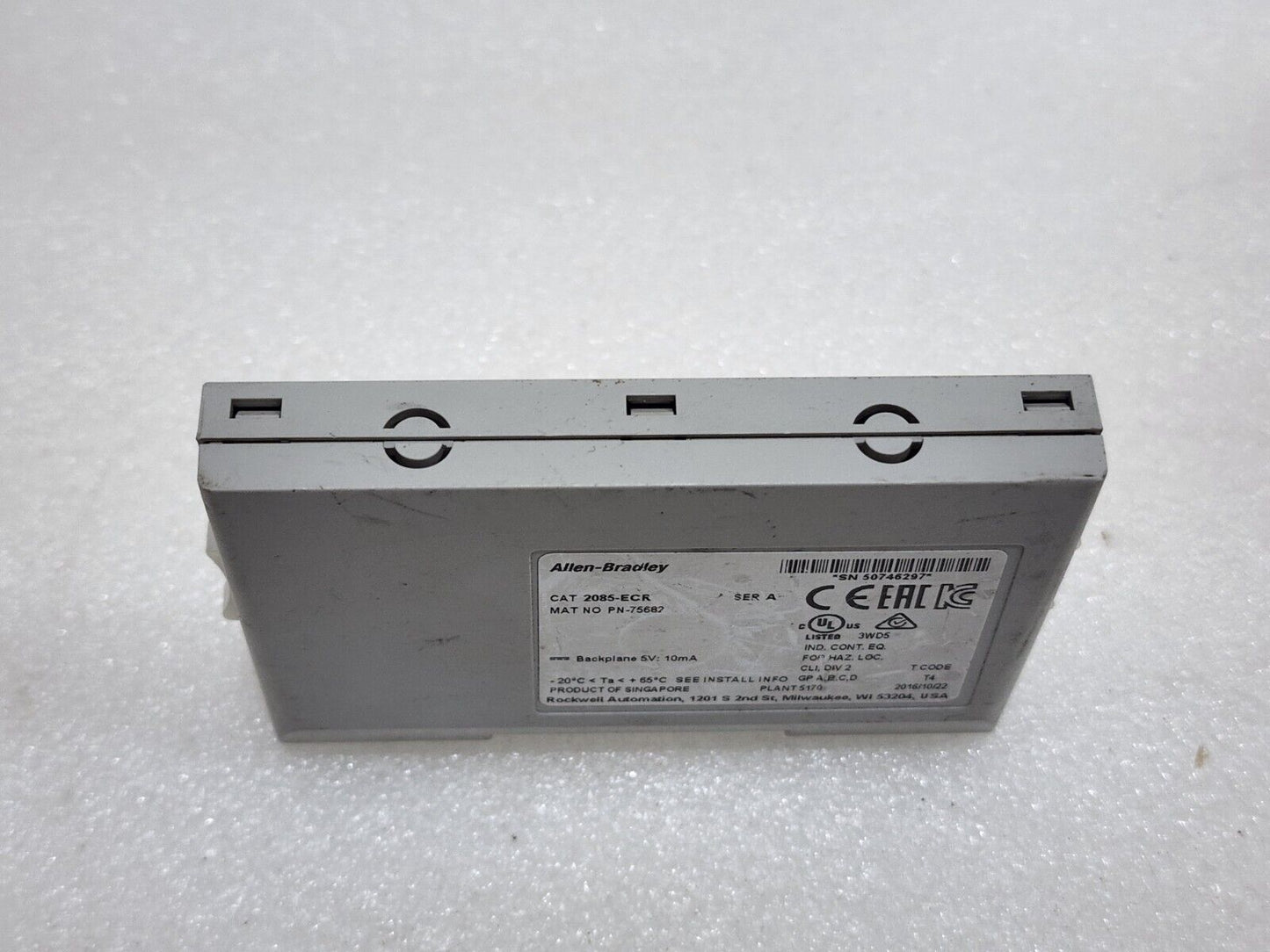 ALLEN BRADLEY CAT 2085-ECR EXPANSION I/O END CAP TERMINATOR 