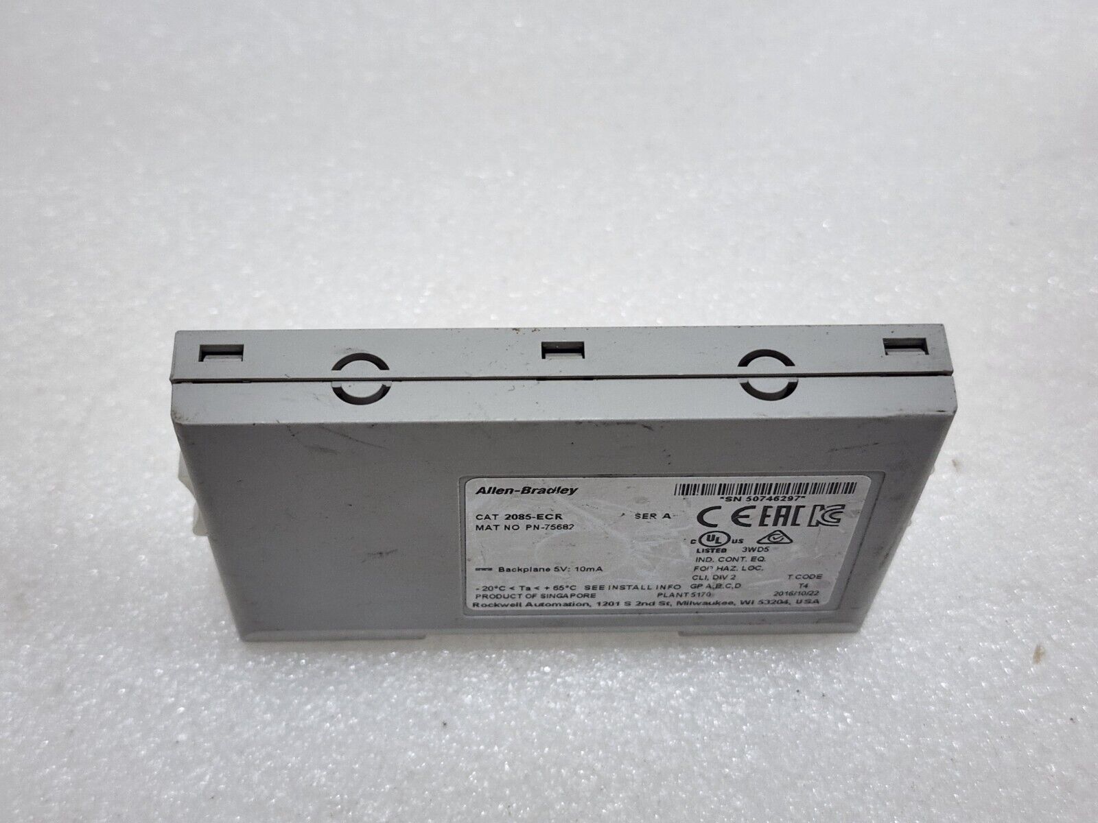 ALLEN BRADLEY CAT 2085-ECR EXPANSION I/O END CAP TERMINATOR 