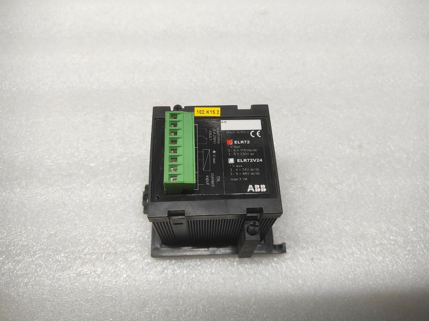 ABB ELR72 ELECTRONIC DIFFERENTIAL RELAY 115VAC/DC 230VAC