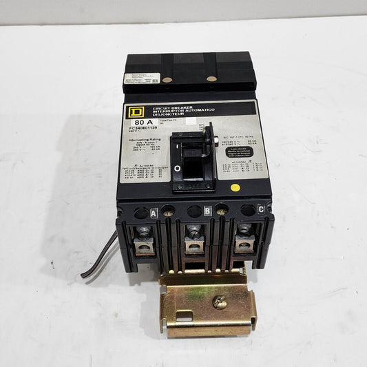 SQUARE D FC340801139 MOLDED CASE CIRCUIT BREAKER 80A 480V