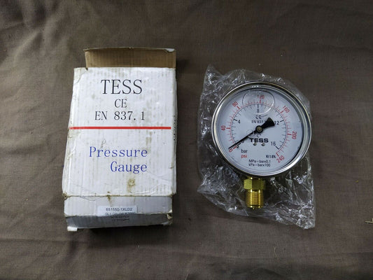 Tess 100D Pressure Gauge 651550-1XLD2 CE EN 837.1 16 BAR 240 PSI 1/2" BSP BM