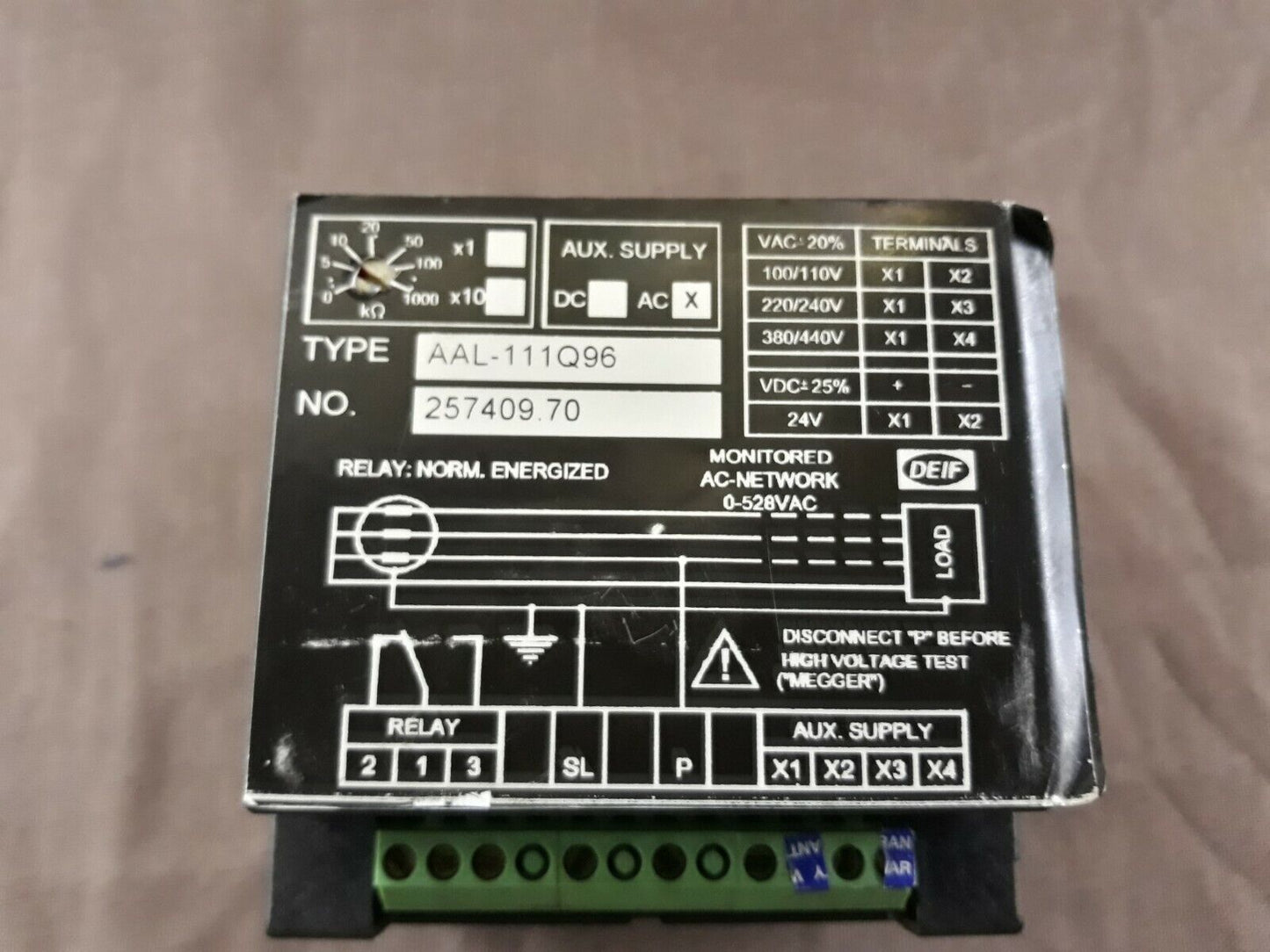 Deif AAL-111Q96 Insulation Monitor AC Network 257409.70