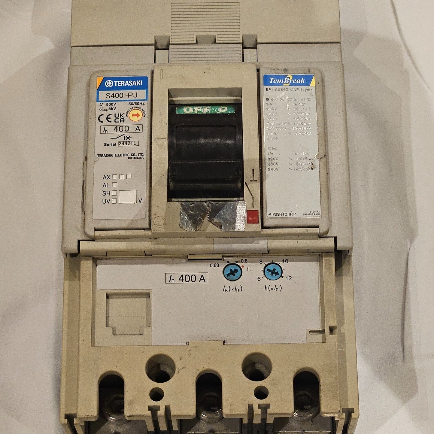 TERASAKI S400-PJ 3-POLE CIRCUIT BREAKER 400A