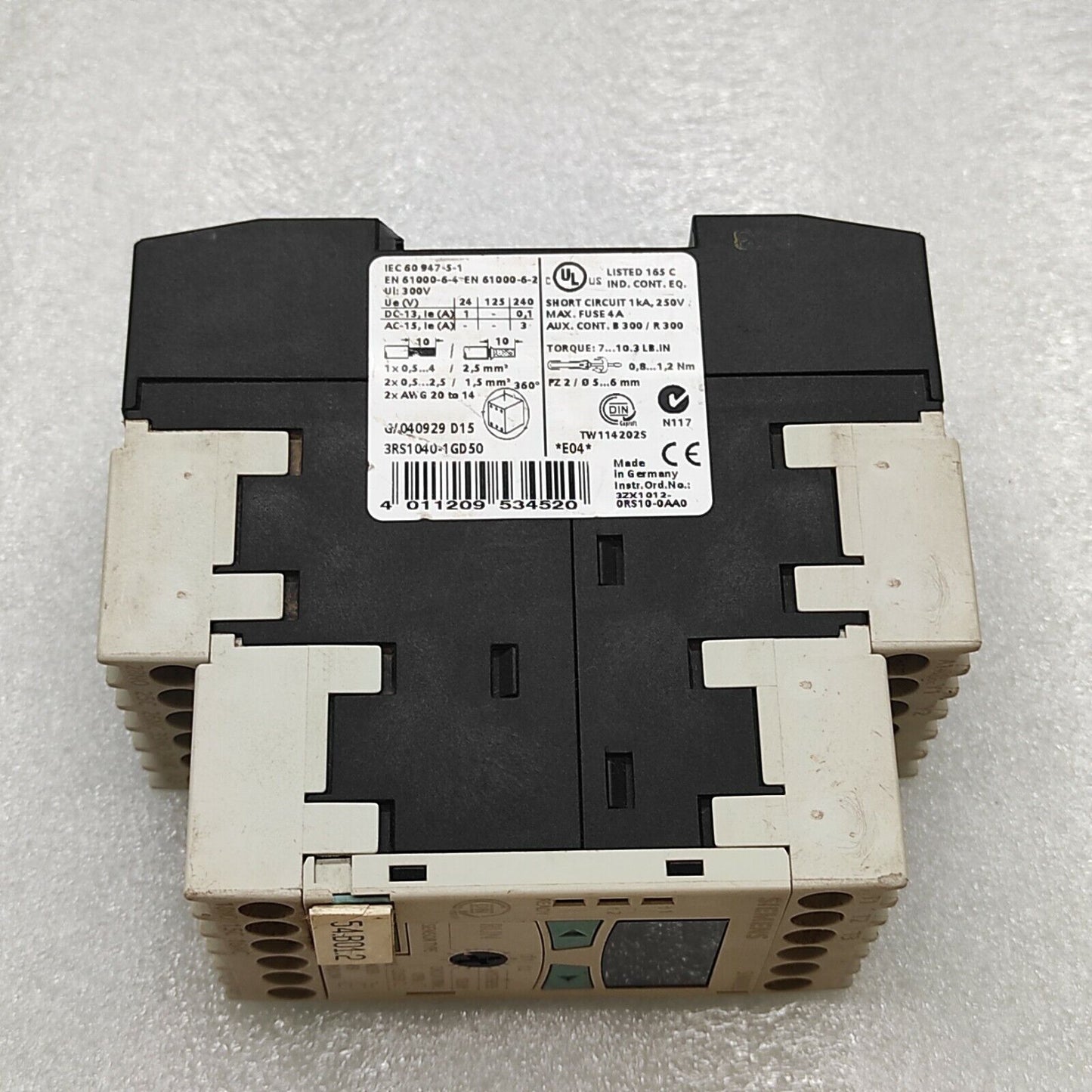 SIEMENS 3RS1040-1GD50 TEMPERATURE MONITORING RELAY 