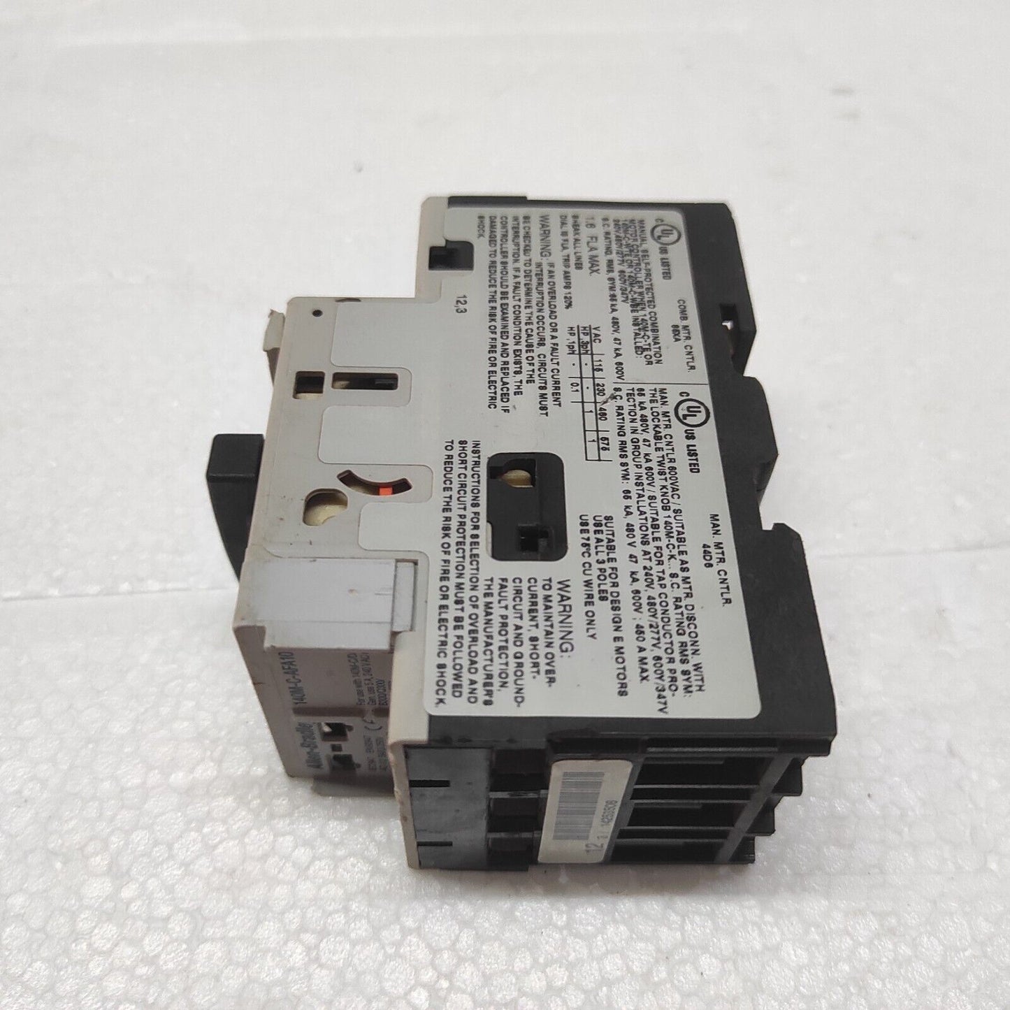 ALLEN BRADLEY 140M-C2E-B16 CIRCUIT BREAKER MOTOR PROTECTION