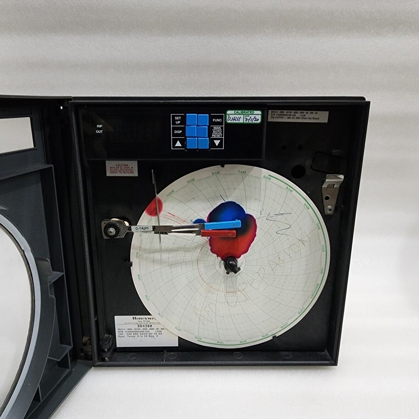 HONEYWELL DR4300 CIRCULAR CHART RECORDER DR4312-0000-G0100 100-240VAC