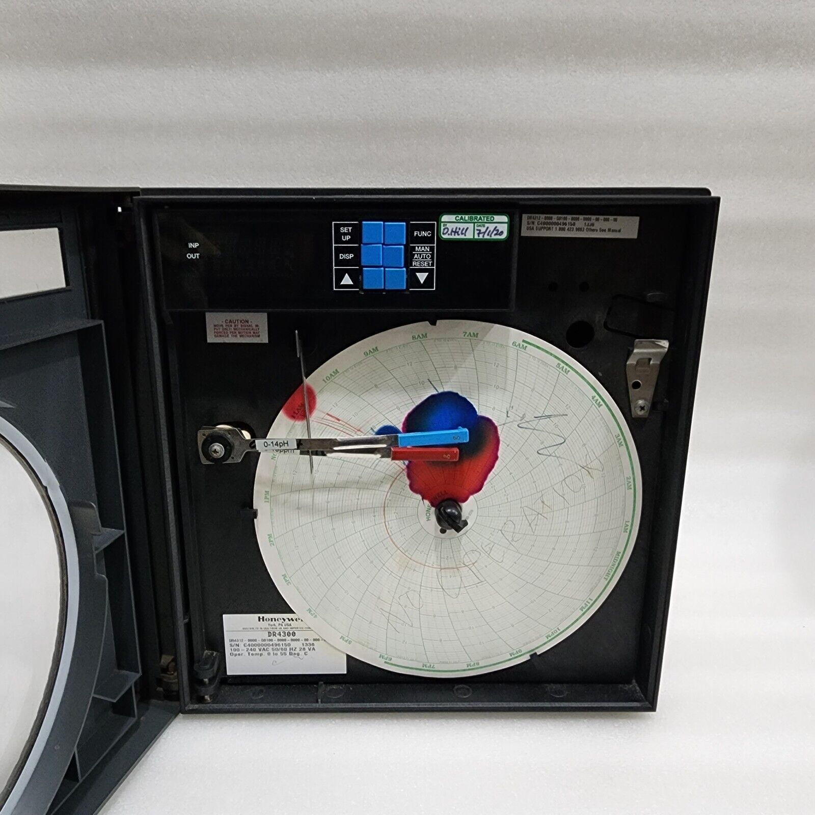 HONEYWELL DR4300 CIRCULAR CHART RECORDER DR4312-0000-G0100 100-240VAC