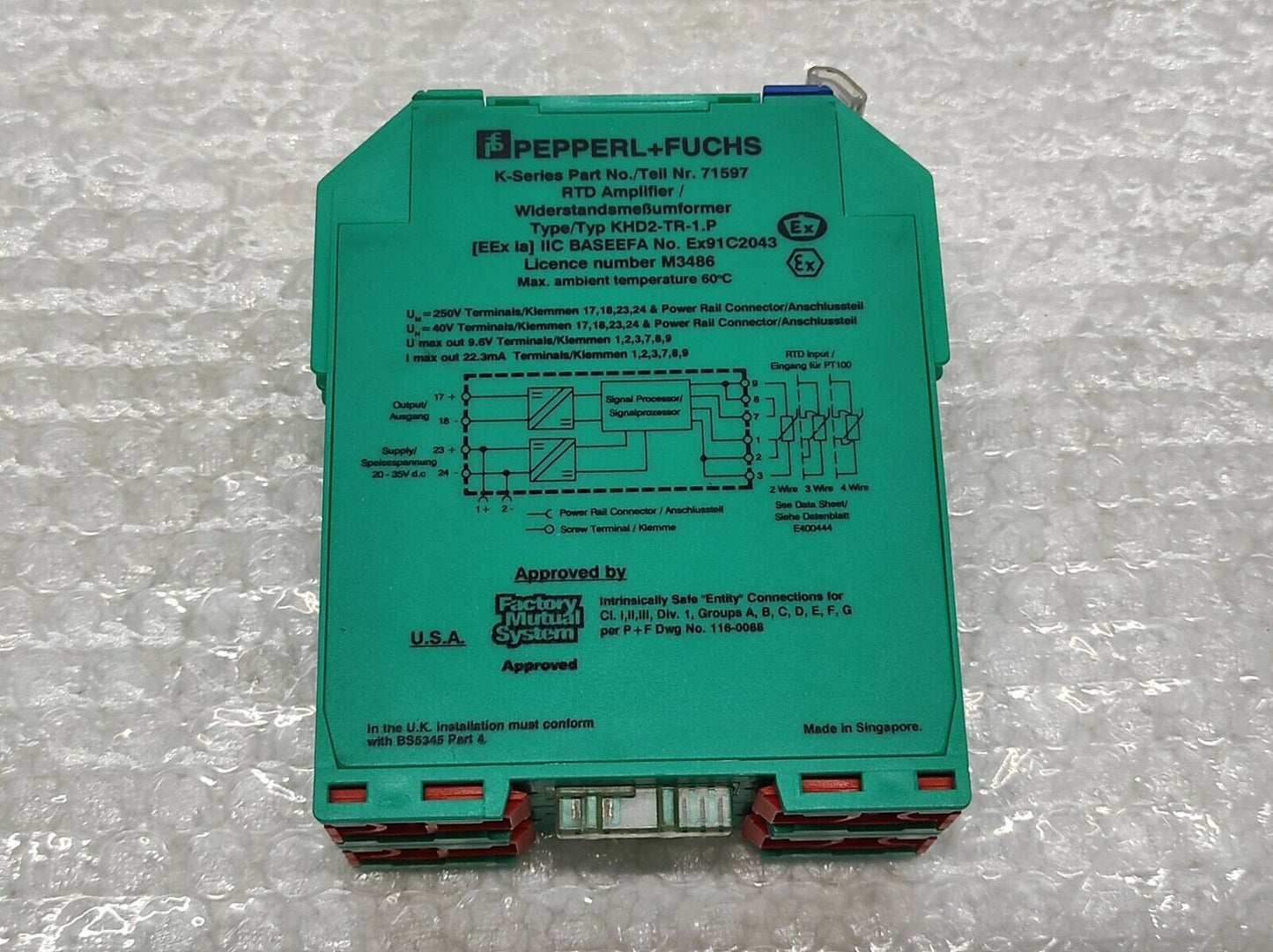 Pepperl + Fuchs KHD2-TR-1.P RTD Amplifier 71597 KHD2TR1P