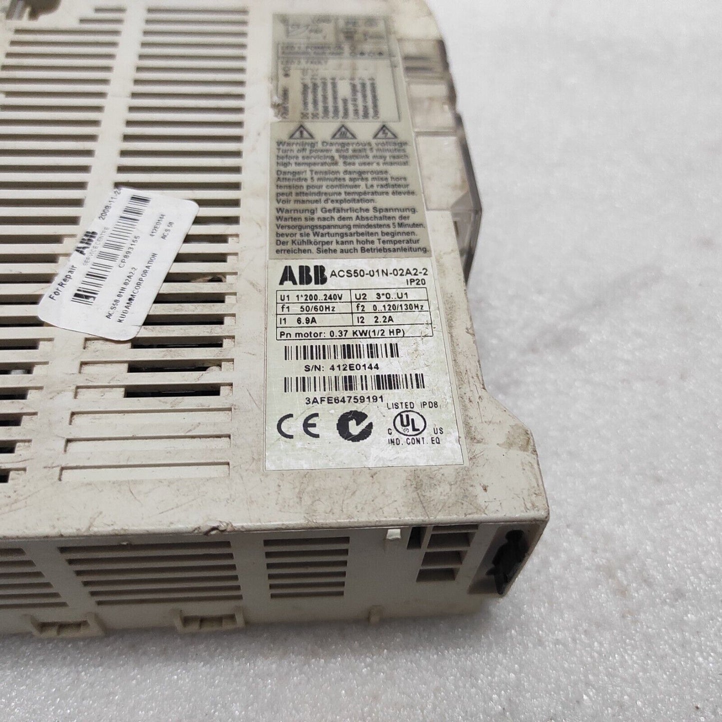 ABB ACS50-01N-02A2-2 INVERTER DRIVE 0.37kW 0.5HP 3AFE64759191