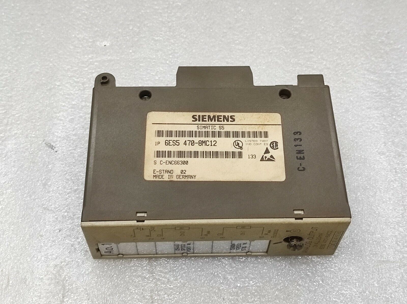 SIEMENS 6ES5 470-8MC12 ANALOG OUTPUT MODULE