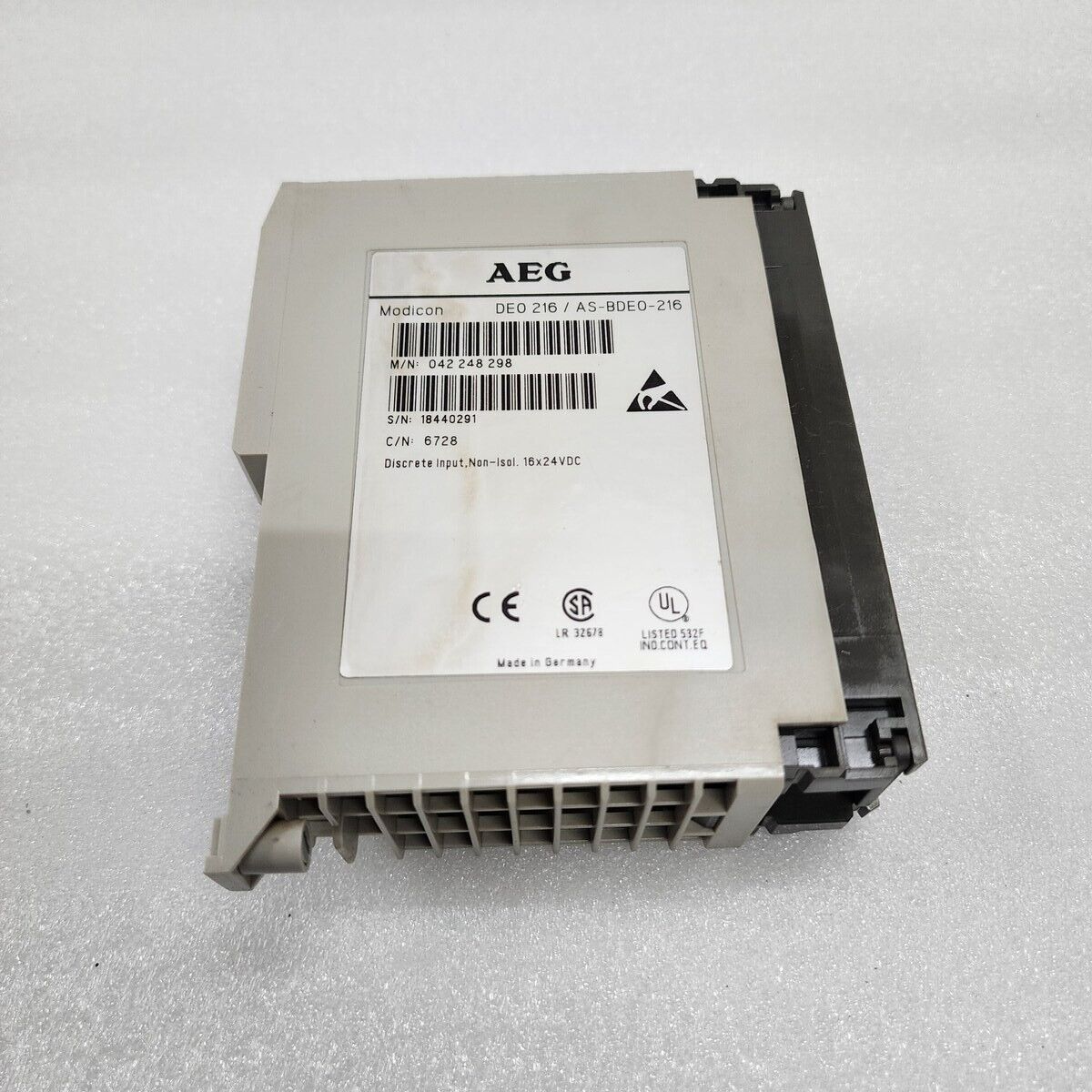 AEG MODICON DEO 216 INPUT MODULE AS-BDEO-216 M.N 042 248 298